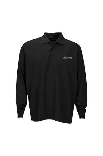 Vansport Omega Long Sleeve Solid Mesh Tech Polo